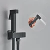 Brass Bidet Faucet Single Cold Water Tap Handheld Bidet Spray Shower Set Toilet Shattaf Sprayer Douche Hygienic Shower Black 3