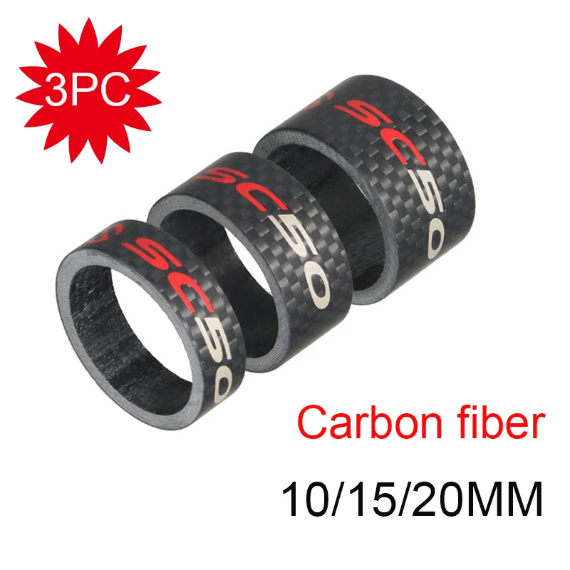 TOSEEK Bicycle Headset Carbon Fiber Washer Mountain Road Bike 1-1/8 inch Stem washer Spacer 10/15/20mm Front Fork cycling Parts
