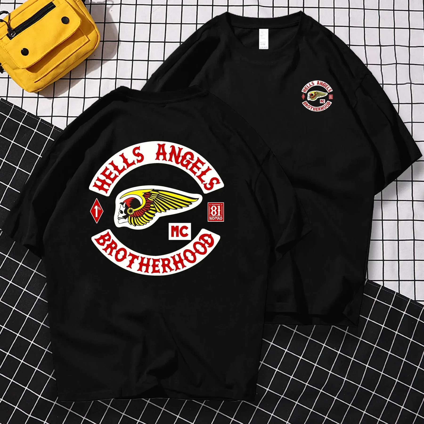 Summer Pure Cotton Tee Male T Shirt Casual Oversized Hells Angels Brotherhood Motorcycle Club T-shirt Men T-shirts Graphic S-4XL Cotton T Shirt