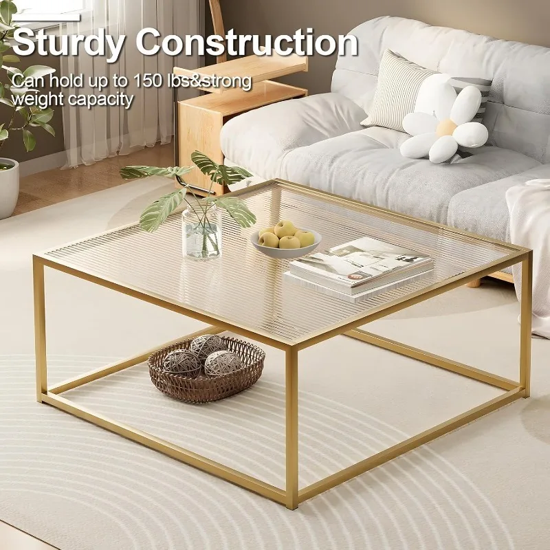 Glass Coffee Table Modern Center Table,Minimalist Coffee Table Sofa Side Tea Table for Living Room 3