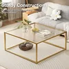 Glass Coffee Table Modern Center Table,Minimalist Coffee Table Sofa Side Tea Table for Living Room 3