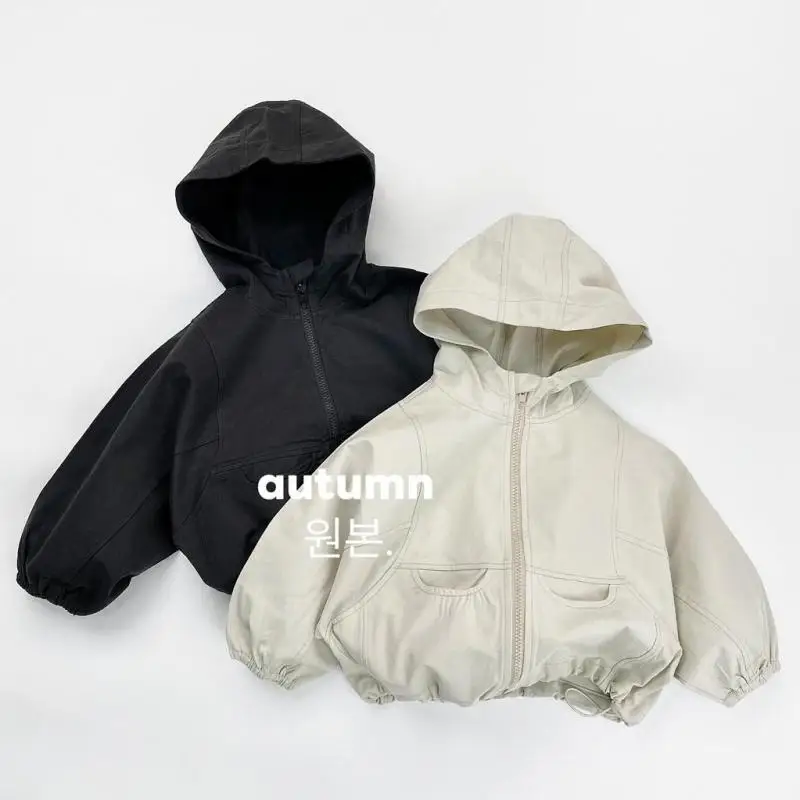  소년 후드 재킷 패션 소녀 캐주얼 가디건 어린이 방풍 코트 2025 가을 신상 어린이 긴팔 코트 솔리드