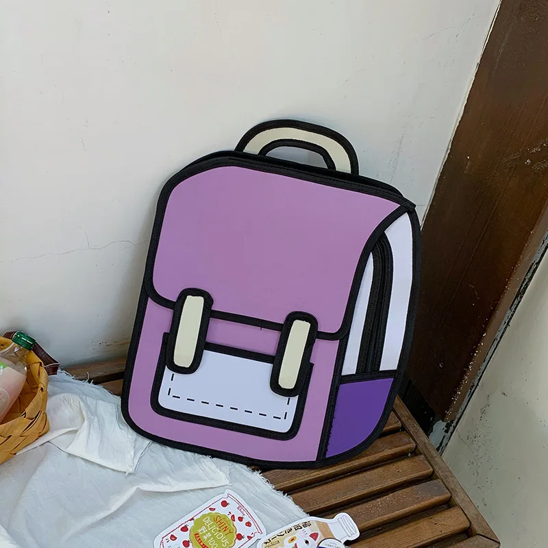 Molizhi Backpack Bag Schoolbag Cartoon Special Design School Bag Comic Backpack Personality Creative Backpack
