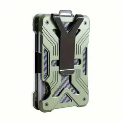 Elegant Slim RFID Wallet | Scratch - Resistant Microfiber Leather Credit Card Holder with Money Clip (Multicolor - Green)