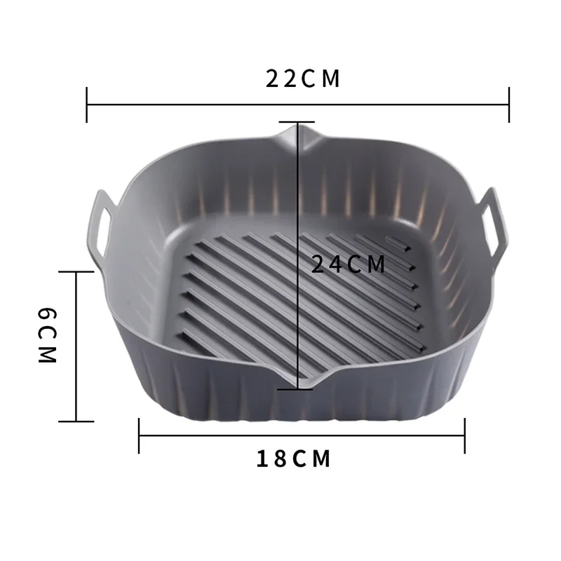 Air Fryer Tray for Air Fryer Liner Silicone Basket Reusable Oven Baking Tray Non-stick Pizza Grill Pan Kitchen Accessories air fryer liners air fryer accessories air fryer baking tray air fryer silicone tray air fryer basket