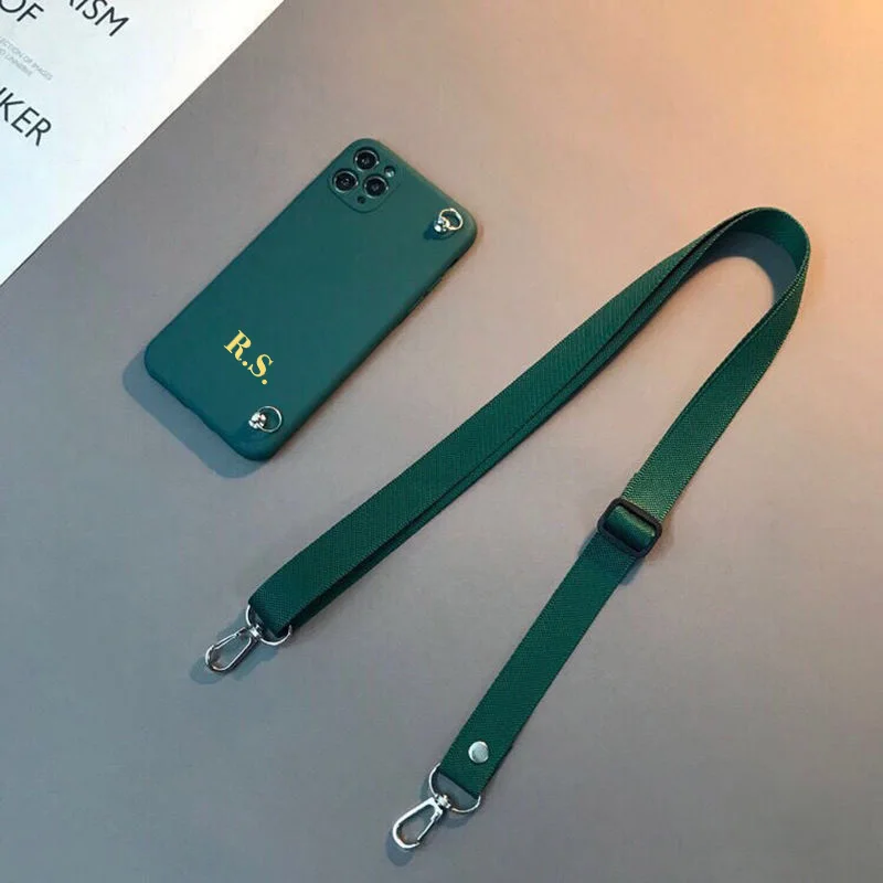 

Personalize Initial Custom DIY Name Crossbody Lanyard Phone Case For iPhone 14 13 Pro Max 12 11 XR X XS 7 8 Plus