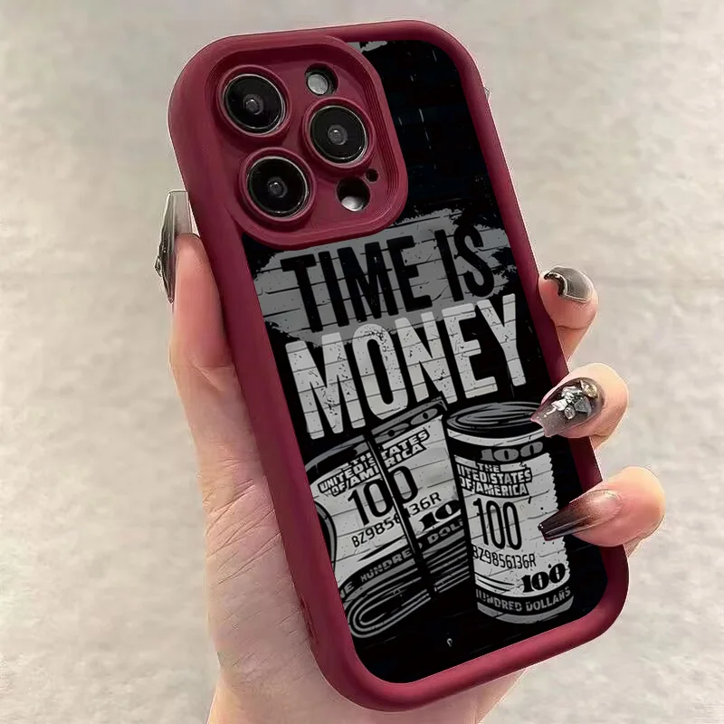 Luxury Time is Money Printed Soft Phone Case Cover
