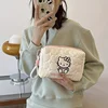 MINISO Hello Kitty Handbag Large Capacity Women's Cartoon Makeup Bag Soft Down Travel Bag For Women 4