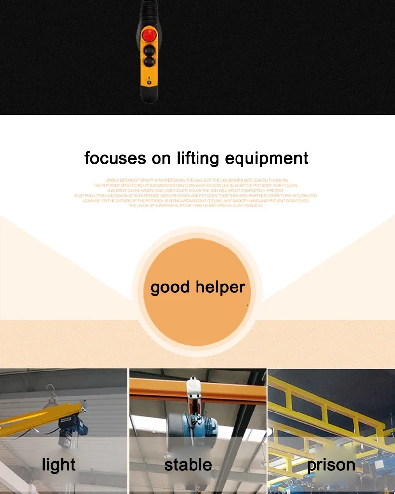New Electric New Fixed 380v European Type Electric Chain Hoist 250kg Crane Hoist