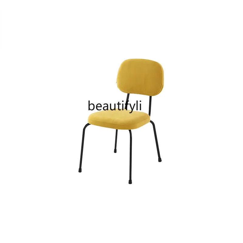 

yj Retro Iron Art Dining Table and Chair Home Makeup Chair Backrest Simple