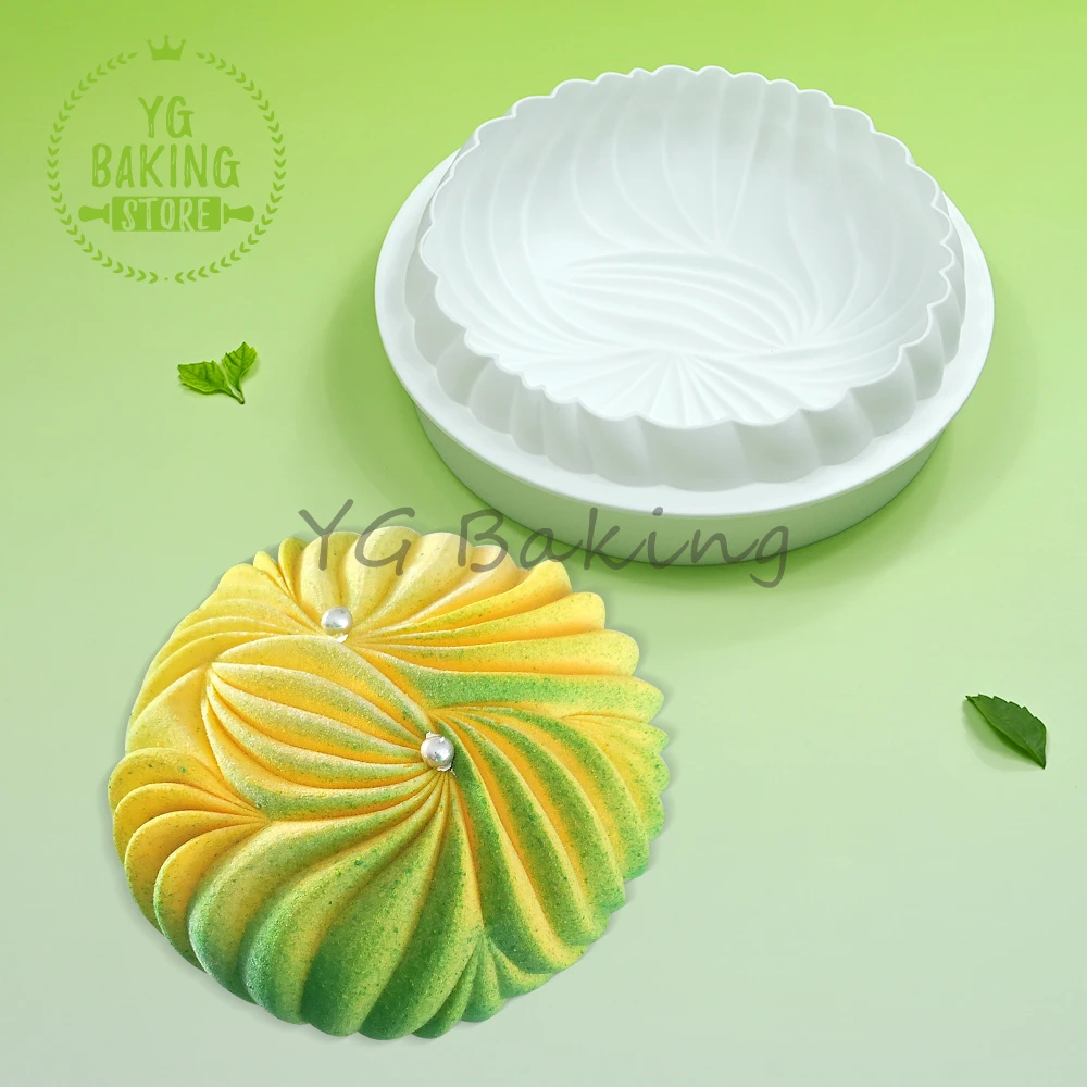 Dorica 3D Dune Design Round Mousse Mould DIY Chocolate Silicone Mold French Dessert Cake Decorating Tools Kitchen Bakeware baking supplies