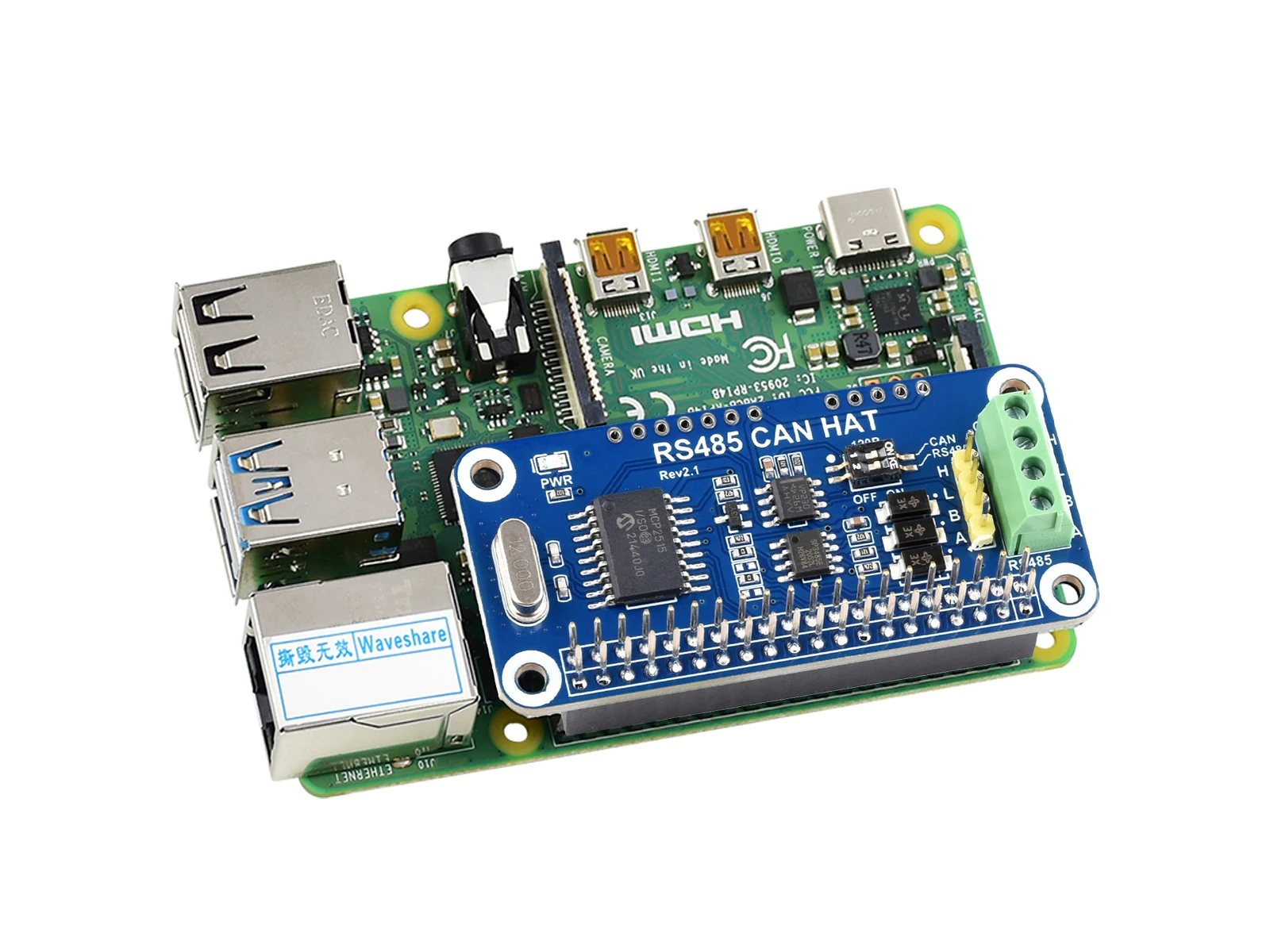 Waveshare CAN HAT, RS485/CAN    Ÿ  ,  ̿