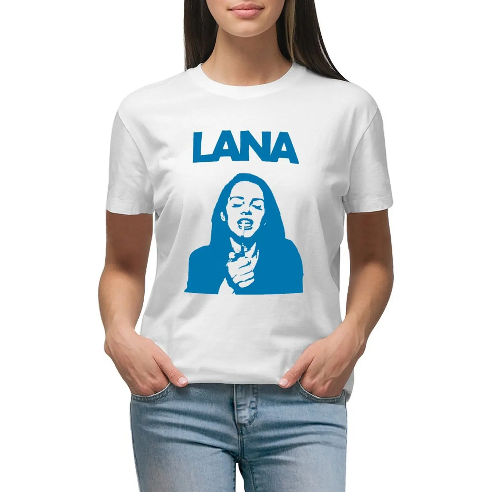 

Lana del rey smoking T-shirt funny korean fashion summer blouses woman 2024