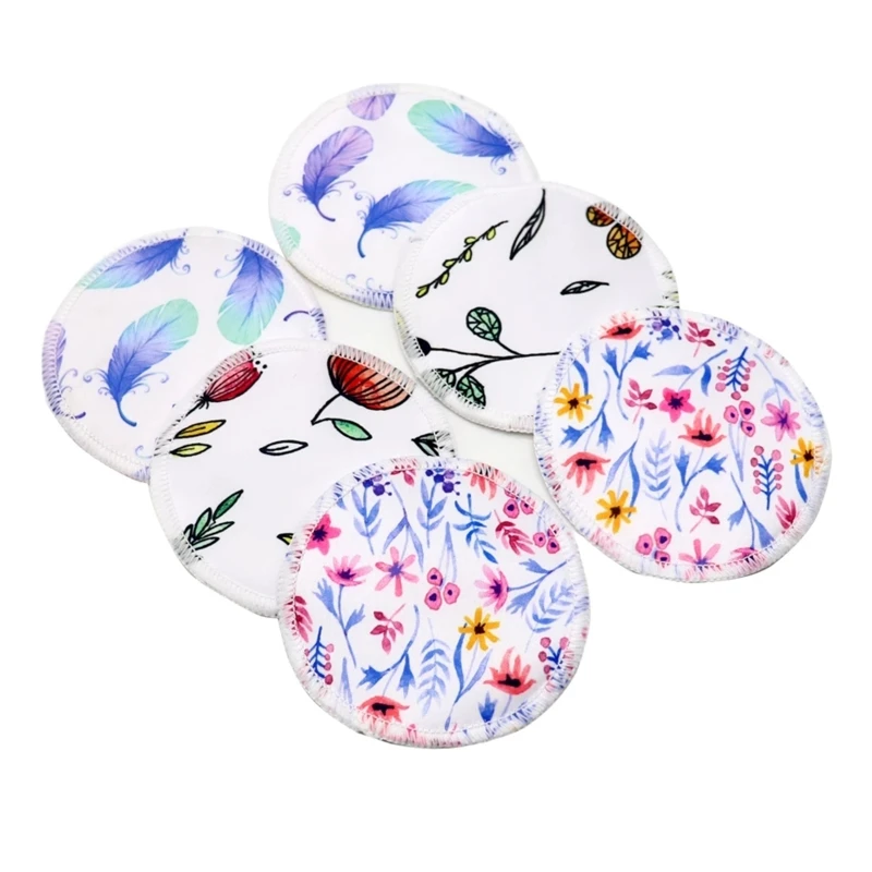 Breast Pads 6Pcs Nursing Pads Washable Breast Breastfeeding Super Absorbency Waterproof Feeding Pad Reusable