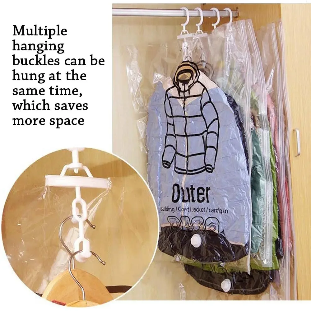 Hanging Vacuum Storage Bags Space Saver Bags, Clear Vacuum Sealer Bags for Clothing, Suits Jackets, Closet Organizers Storage 3