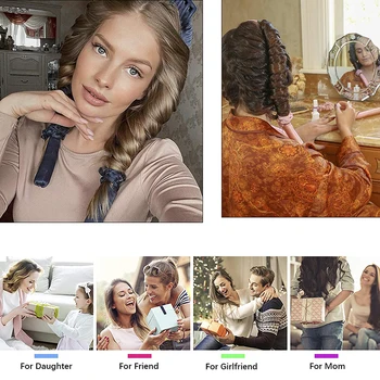 Heatless Curling Rod Headband Velvet Curls Ribbon Hair No Heat Hair Rollers Natural Waves Sleeping Overnight For Women Girl Kit 5