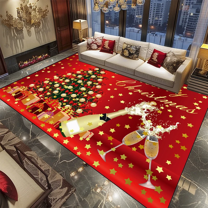 Christmas Decor Home Carpets Living Room Sofa Area Rugs Home Festival Party Mats Room Decoration Corridor Large Carpet Washable
