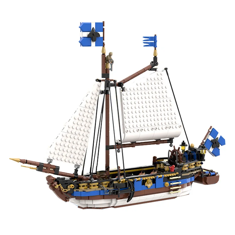 

Новинка 1185 шт. средневековая Пиратская серия MOC модульные корабли имперский Нептун модель DIY креативные идеи детский подарок строительные блоки