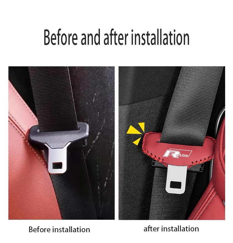 Universal Car Seat Belt Buckle Clip Protector leather Interior Button Case Anti-Scratch Cover For Rline Car Accessories