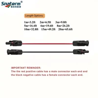 1 paire de câbles d'extension solaire 12 10AWG 4/6 mm2 rouge noir avec connecteurs mâles et femelles pour panneaux solaires contrôleur solaire 6