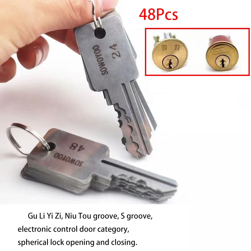 

48 в 1 набор многофункциональных инструментов 48 шт. набор ключей для навесного замка инструменты для ремонта слесарные инструменты подходят для некоторых замков для домов на колесах