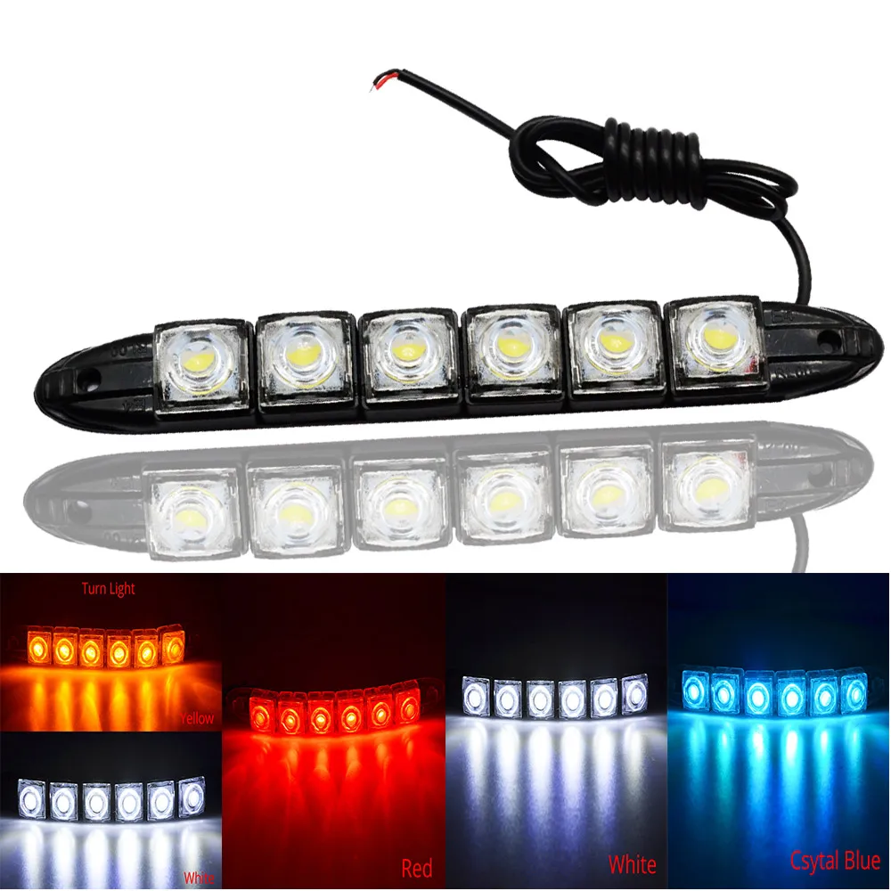 1x 6 9 10 12 16 20leds Car Flexible Day Lights Cob Driving Daytime