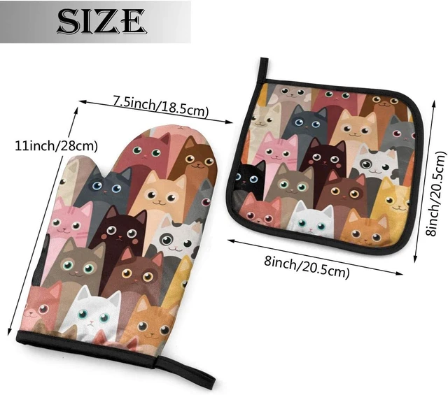 1pc Funny Oven Mitts Kitchen Accessories Cute Cooking Baking Heat Resistant  Kawaii Cat Glove, Gifts For Cat Lover