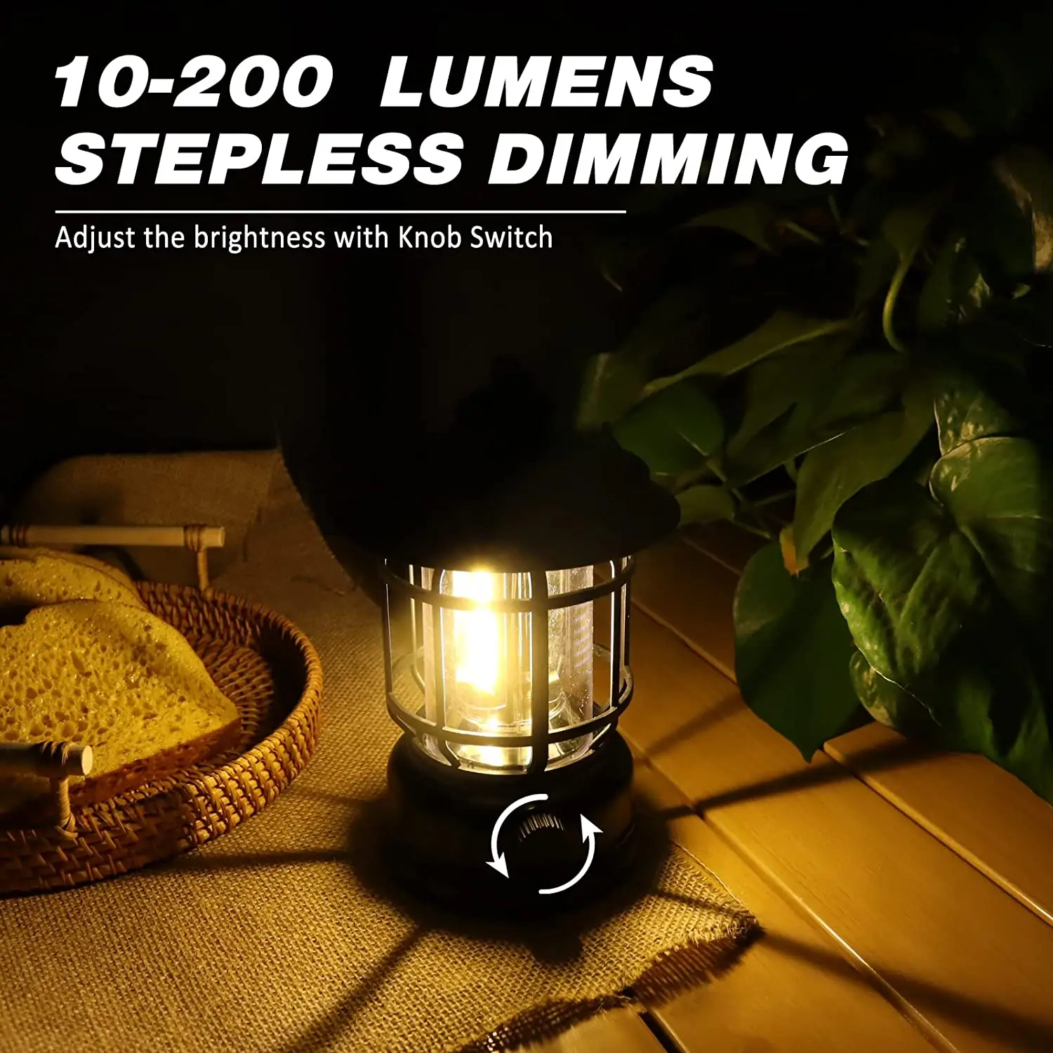 Rechargeable Camping Lantern Stepless Dimming COB Portable Waterproof for Hiking Fishing Emergency Home Power Outages Indoor Out portable lanterns camping light camping lamp camping lantern