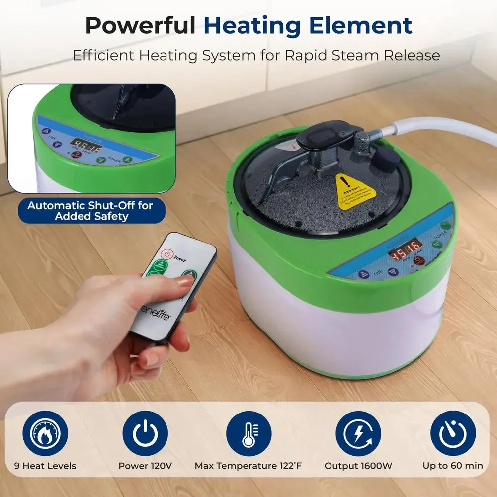 Compact Portable Steam Sauna Tent 1600W Steamer 9 Heat Levels Remote Control Chair Spa 6