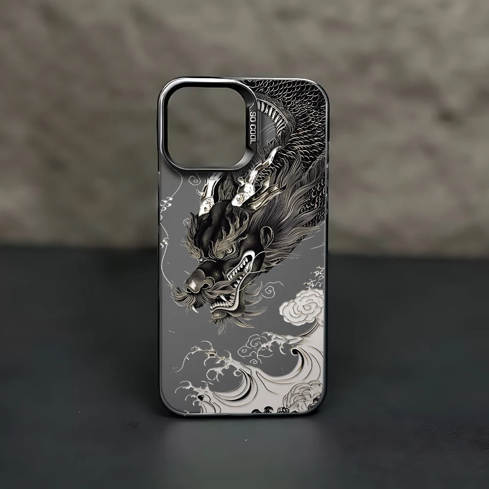 Sacred Chinese Dragon Matte Phone Case - Elegant Back Cover Design