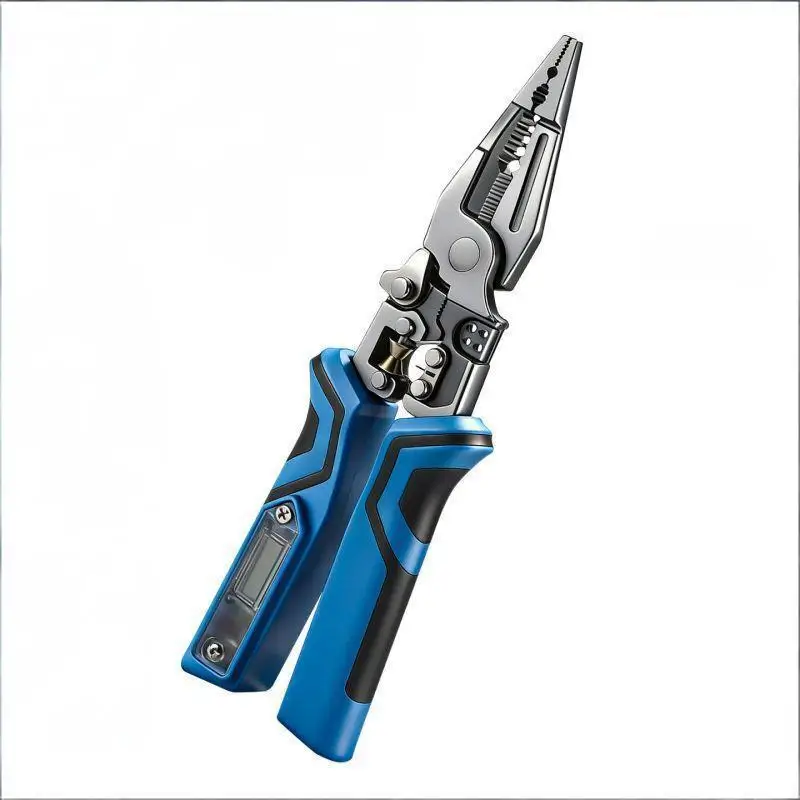 TINSOL Multifunctional Electrician Tool - Digital Display Wire Stripping & Cutting Pliers with Voltage Testing and Crimping Functions