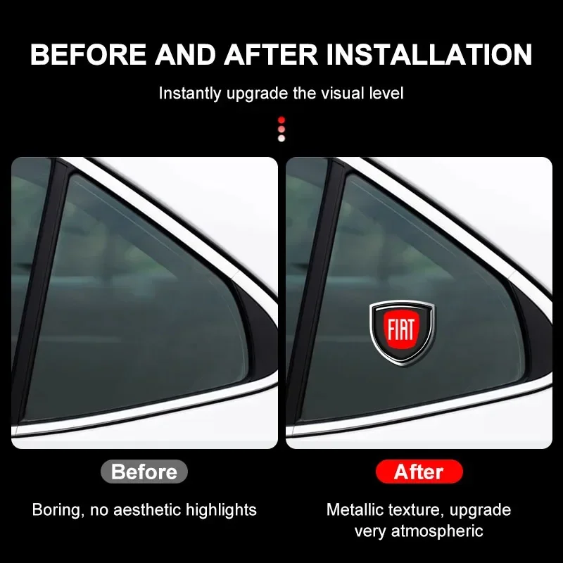 자동차 금속 3D 스티커 맞춤형 쉴드 자동차 후면 트렁크 쉴드 엠블럼 배지 스티커 피아트 500L 500X 판다 스틸로 두카토 팔리오용