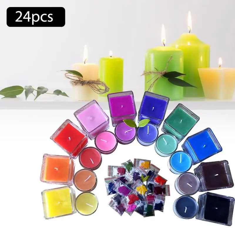 24 Dye Colors Of Wax Candle Wax Dye Candle Chips Flakes DIY Soy Making Kit Supplies candle dyes pigment,soy candle wax pigment,candle dyes kit