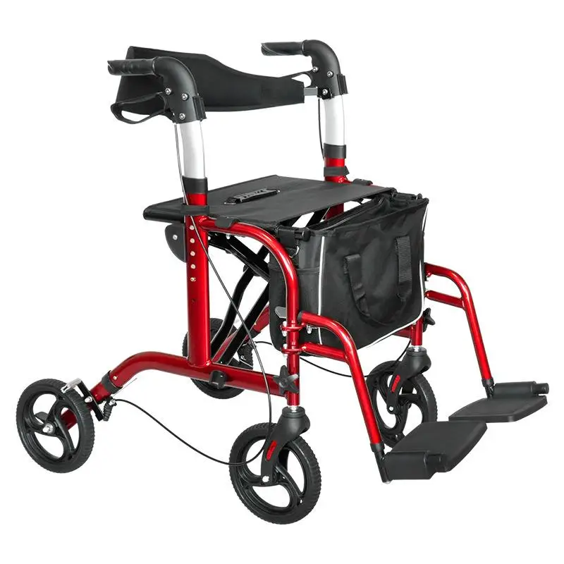 Walker For Elderly Aluminum Alloy Folding Portable Elderly Walker