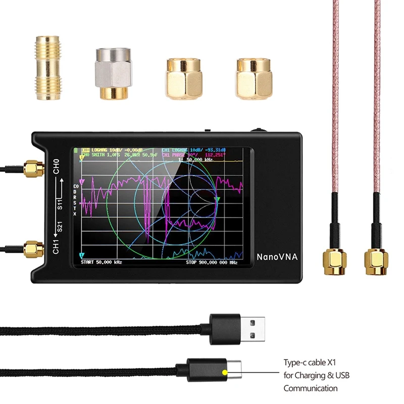 

4 Inch LCD Nanovna-H4 50Khz-1.5Ghz Screen Vector Web Analyzer Antenna Analyzer Shortwave USB 5V 200MA