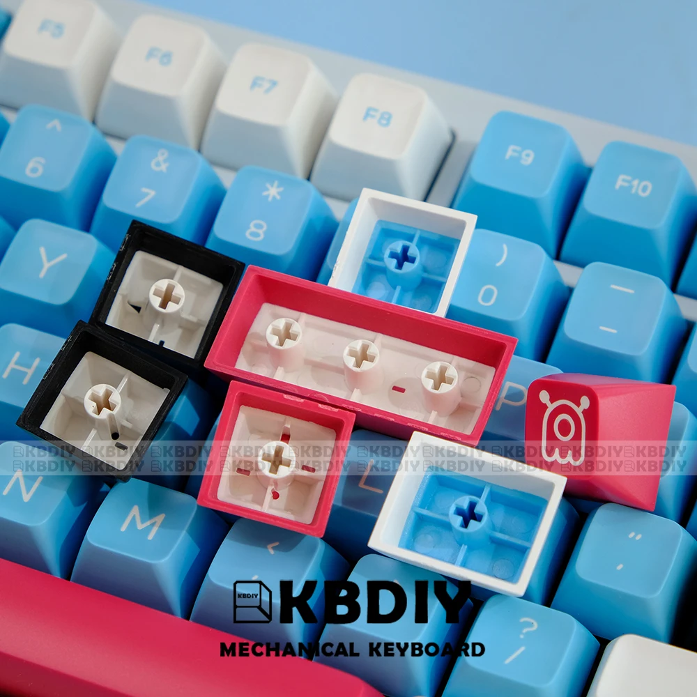 Kbdiy-keycaps Teclado Mecânico Azul Perfil SA Keycap Pbt Personalizado Double Shot 7u Faça Você Mesmo Gmk67 164 Chaves - Imagem 4