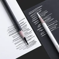 6 Pieces/Set Artist Black White Charcoal Pencils Set for Drawing Sketching Shading on Dark Papers Colored Cardboard 2