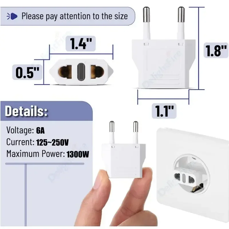 EU Plug Adapter 250V 6A EU To KR Plug Converter US To Euro Israel Travel Power Adaptor Korea Converter Sockets AC Outlet plug adapter