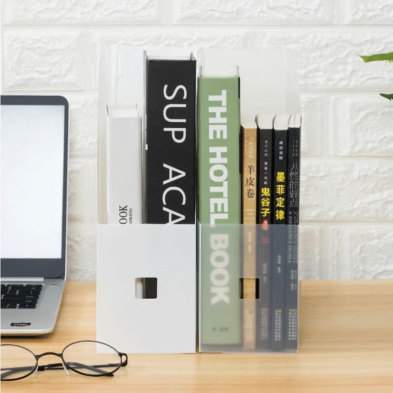 File Folder Book Magazine Holder Desk Document Paper Vertical Storage Organizer Stand Transparent Book Shelf Rack