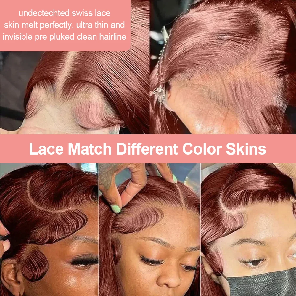 Human Hair Wig Hd Dark Chocolate Brown 13x4 Bone Straight Human Hair Lace Front Wig 13x6x1 Lace Frontal Wigs Pre plucked Colored Wig For Women