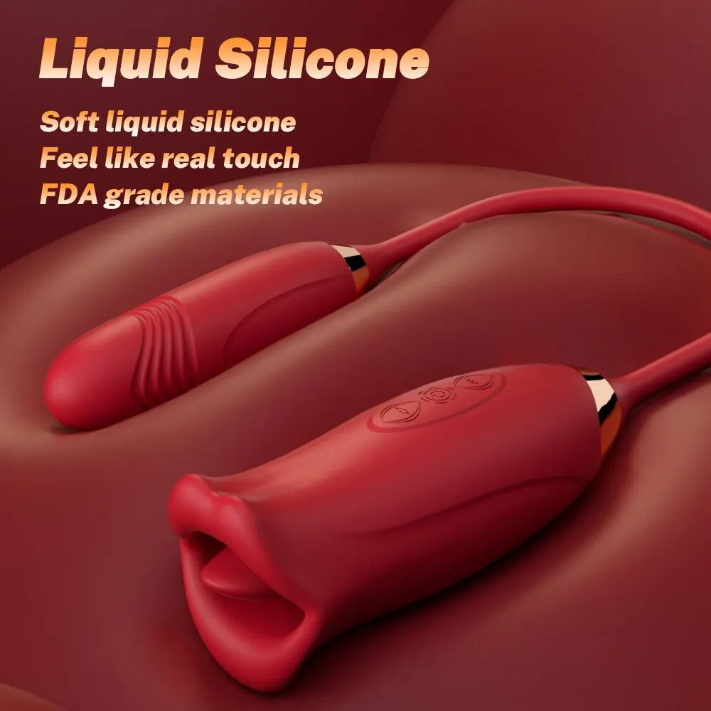 Kraftfull Stötande Sugande Dildo Vibrator Kvinnor Tunga Slickande Klitoris Sucker Oral Nippel Stimulator Ägg Sexleksaker för_voghion.com