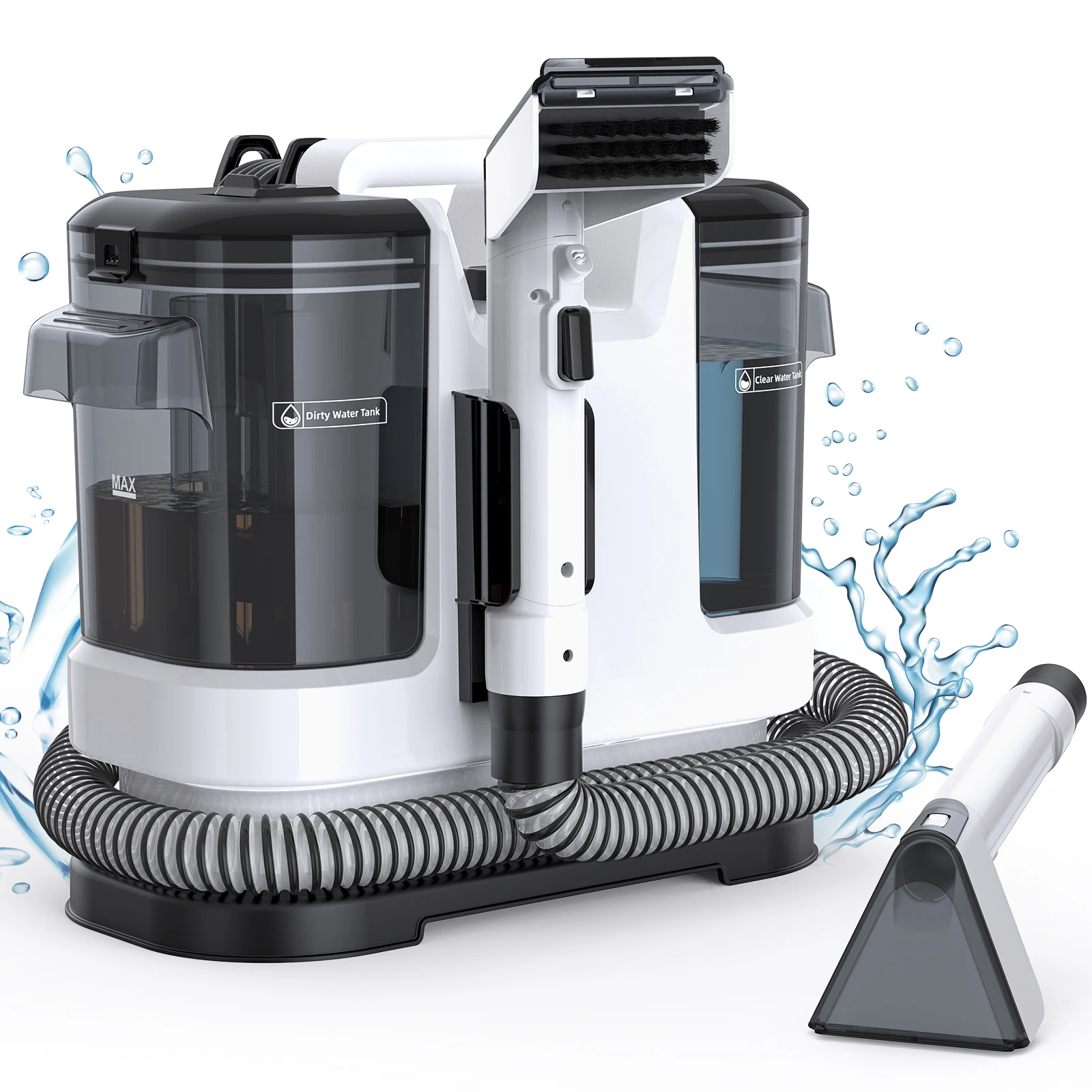 Lubluelu V6 Carpet Cleaner Powerful 15kPa 1.75L Dual Tanks, 5M Cord 1.7M Hose - Deep Clean Sofa Mattress Car Seat Pet Stains