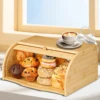 Premium Bamboo Bread Box, Bread Storage And Organizer, Organizer For Kitchen Countertop 1