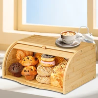 Premium Bamboo Bread Box, Bread Storage And Organizer, Organizer For Kitchen Countertop 1