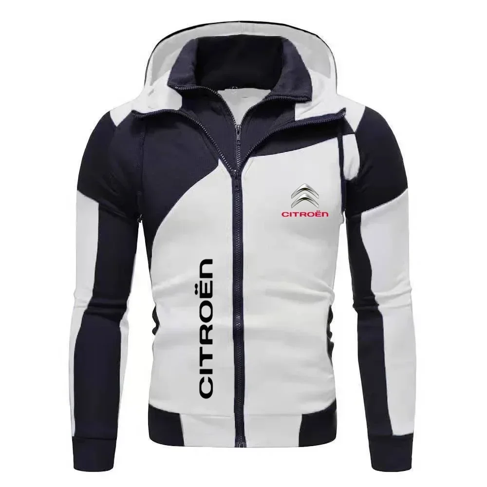 Car Logo Citroen Men's Double Zipper Jacket Harajuku Fashion Windproof Jacket Outdoor Fishing and Mountaineering Top 5