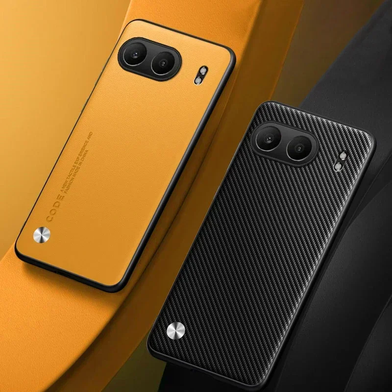 Carbon Fiber PU Leather Matte Shockproof Soft Frame Case Shell