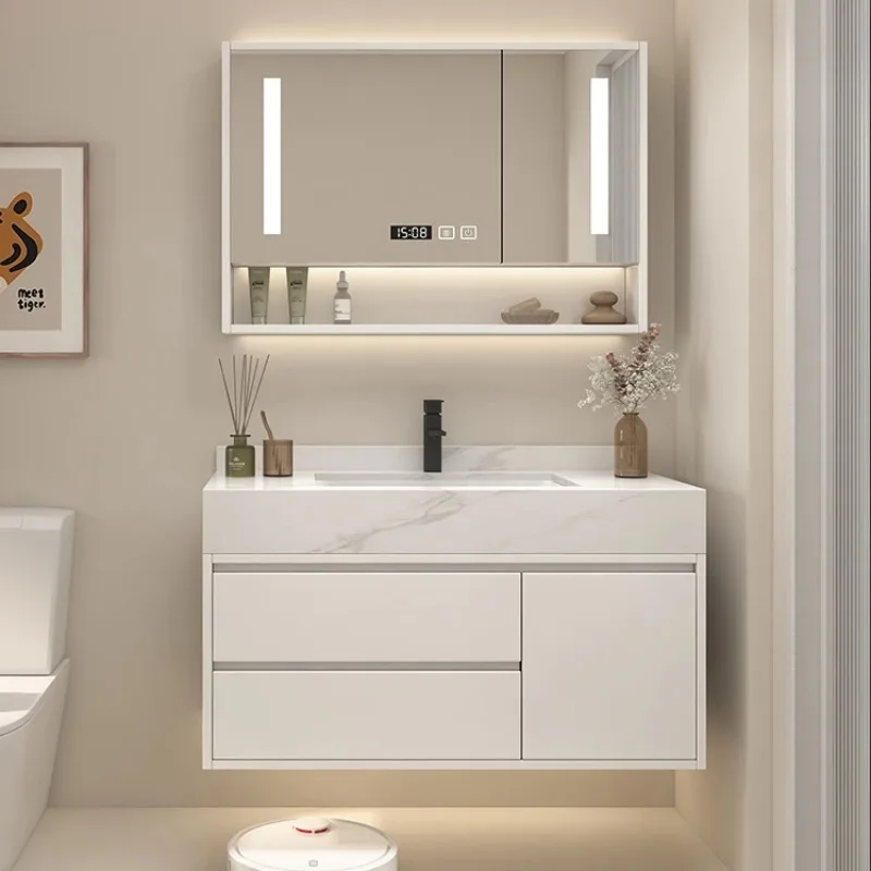 

Modern Washbasin Bathroom Cabinet Locker Mirror Drawer Bathroom Cabinet Storage Sink Partitions Luxury Bagno Trendy Furniture