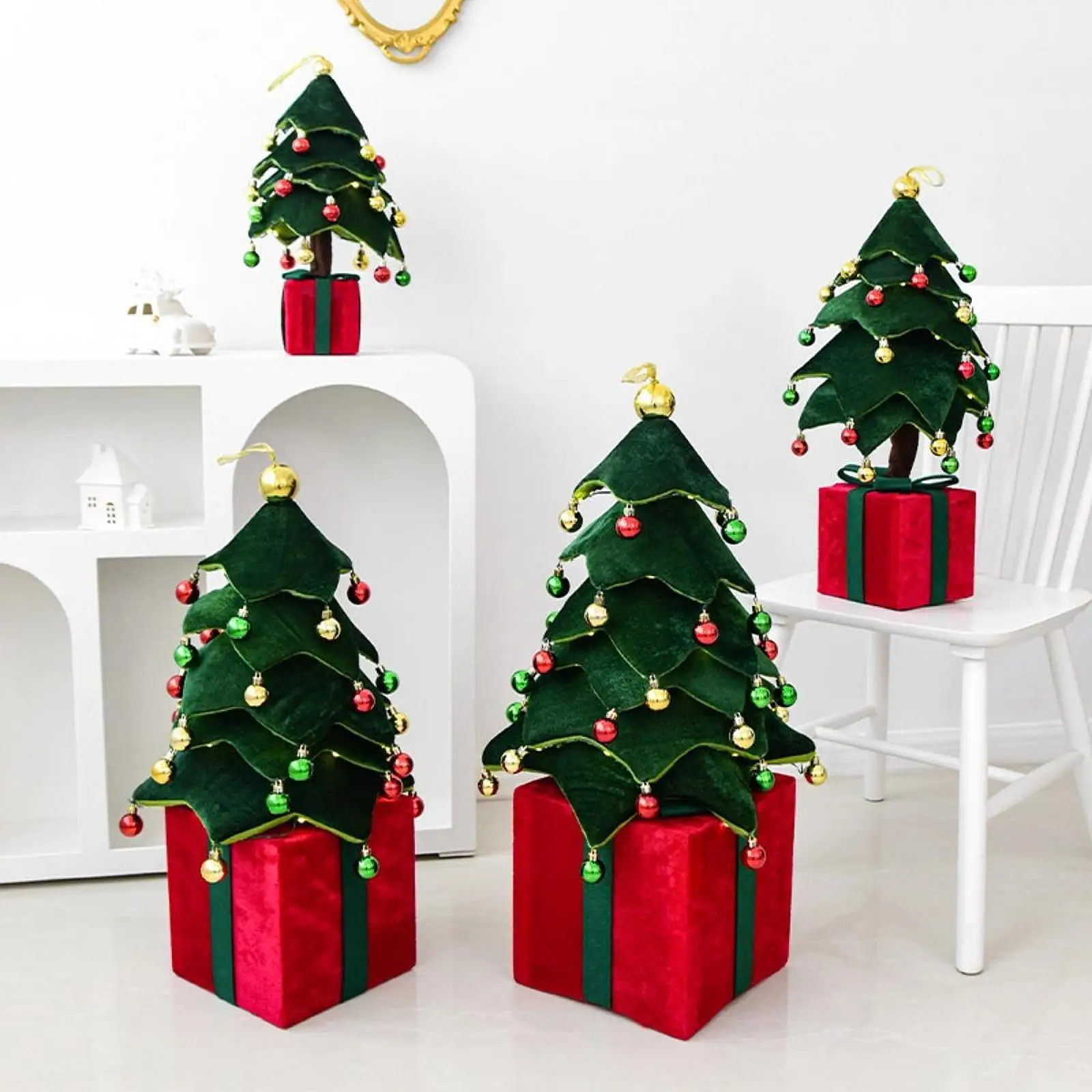 Artificial Christmas Tree Home Decor Gift Decorative Crafts Tabletop Centerpiece for Party Bedroom Indoor Dining Room Table