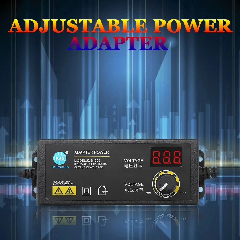 3V-36V 2A Adjustable Power Supply Adapter 60W Power Adapter with Display Universal AC 220V To DC 12V Adapter Adjustable Charger