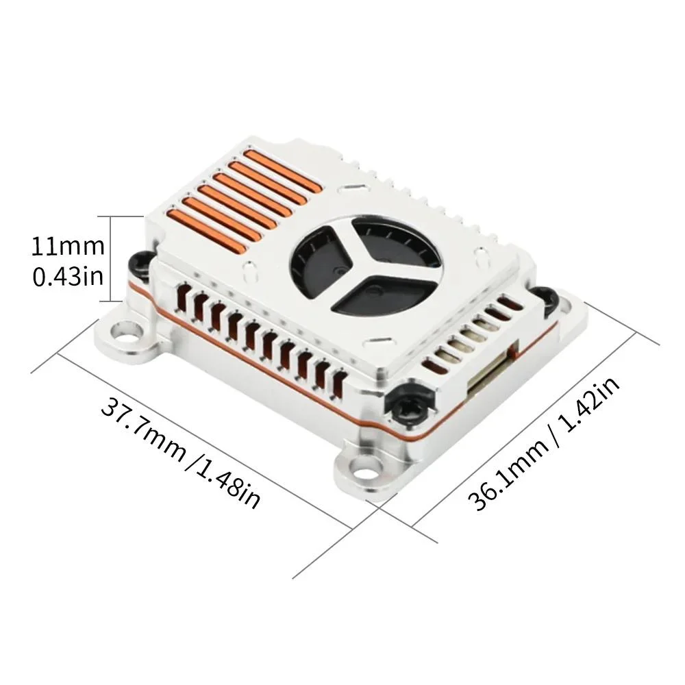 Kit émetteur 1.2G 2W et récepteur 1.3G pour drone FPV, longue portée, posé sur une table.